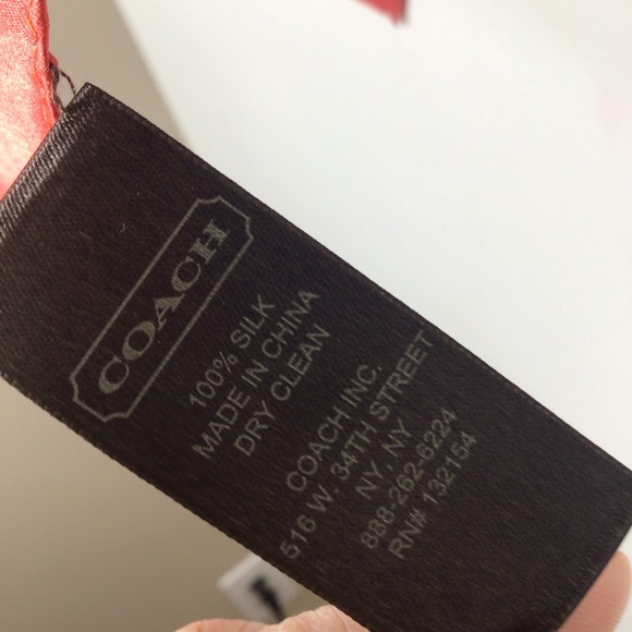 Coach Colorful Tassel Pattern Scarf silk women multi color designer - Picture 5 of 5